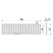 Kép 4/5 - ALCA kültéri folyóka 100 mm műanyag peremmel és horganyzott "C" profilú ráccsal A15