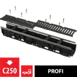 Kép 1/3 - ALCA kültéri folyóka 100 mm fém peremmel és öntöttvas ráccsal C250