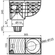 Kép 2/3 - ALCA univerzális esővíz elvezető 300×155/110 mm, függőleges, szürke