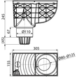 Kép 2/3 - ALCA univerzális esővíz elvezető 300×155/110 mm, függőleges, fekete