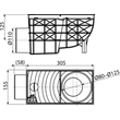 Kép 2/3 - ALCA univerzális esővíz elvezető 300×155/110 mm, vízszintes, fekete