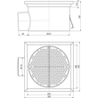Kép 2/2 - ALCA ipari rozsdamentes pontlefolyó 300×300, AISI 304