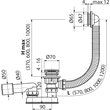 Kép 3/4 - ALCA CLICK/CLACK kádszifon készlet, króm, 120 cm