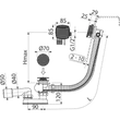 Kép 3/4 - ALCA automata kádszifon, feltöltős túlfolyóval, fekete-matt, 57 cm