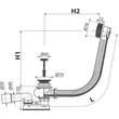 Kép 3/4 - ALCA automata kádszifon készlet, fekete-matt, 80 cm