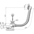 Kép 2/2 - ALCA automata kádszifon készlet, GUN METAL-fényes, 57 cm