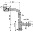 Kép 2/3 - ALCA mosdószifon DN32 DESIGN, fém, helytakarékos