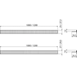 Kép 2/4 - ALCA rozsdamentes kétoldalú lejtést beállító léc, lejtett padlóhoz, 1000 mm/12 mm