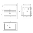 Kép 9/9 - AQUALINE Altair mosdótartó szekrény, 77,5×60×45 cm, fehér