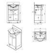Kép 5/5 - AQUALINE Keramia Fresh mosdótartó szekrény, 51×74×34 cm, platina tölgy