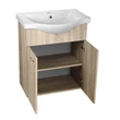 Kép 4/5 - AQUALINE Keramia Fresh mosdótartó szekrény, 60,5×74×34 cm, platina tölgy
