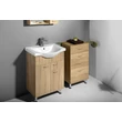 Kép 6/7 - AQUALINE Keramia Fresh mosdótartó szekrény, 60,5×74×34 cm, platina tölgy
