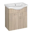 Kép 1/7 - AQUALINE Keramia Fresh mosdótartó szekrény, 60,5×74×34 cm, platina tölgy