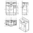 Kép 7/7 - AQUALINE Keramia Fresh mosdótartó szekrény, 74,5×74×34,5 cm, fehér