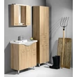 Kép 2/6 - AQUALINE Keramia Fresh mosdótartó szekrény, 74,5×74×34,5 cm, platina tölgy