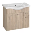 Kép 1/6 - AQUALINE Keramia Fresh mosdótartó szekrény, 74,5×74×34,5 cm, platina tölgy