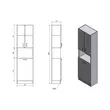 Kép 8/8 - AQUALINE Simplex Eco állószekrény szennyeskosárral, 50×180×30 cm, matt fehér