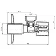 Kép 3/3 - AQUALINE sarokszelep anya nélkül, 3/8"×1/2", króm