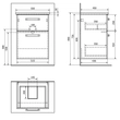 Kép 5/5 - AQUALINE Vega mosdótartó szekrény, 2 fiókos, 51,5×72,6×43,6 cm, platinatölgy