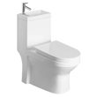 Kép 1/8 - AQUALINE Hygie monoblokkos WC, alsó/hátsó kifolyású, WC-ülőke nélkül, mosdóval