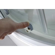 Kép 3/11 - AQUALINE Aigo íves zuhanybox, 90×90×206 cm, fehér profil, transzparent üveg