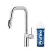 Kép 1/4 - KFA ARMATURA Duero Pure Style vízszűrős mosogató csaptelep kihúzható kifolyóval, inox, kék szűrővel