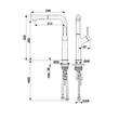 Kép 6/6 - KFA ARMATURA Duero Design álló mosogató csaptelep, kihúzható fejjel, inox
