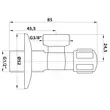 Kép 2/2 - BRUCKNER sarokszelep rozettával, 1/2"×3/8", króm