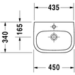 Kép 2/4 - DURAVIT D-Code kézmosó, 45×34 cm, túlfolyó nélkül