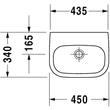Kép 3/4 - DURAVIT D-Code kézmosó, 45×34 cm, túlfolyó nélkül