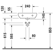 Kép 4/4 - DURAVIT D-Code kézmosó, 45×34 cm, túlfolyó nélkül