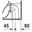 Kép 3/7 - DURAVIT D-Code fal előtt álló WC, mélyöblítésű, hátsó kifolyású