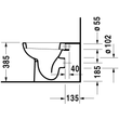 Kép 5/7 - DURAVIT D-Code fal előtt álló WC, mélyöblítésű, hátsó kifolyású