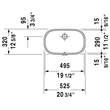 Kép 2/3 - DURAVIT D-Code alulról beépíthető mosdó, 49,5×29 cm