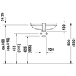 Kép 3/3 - DURAVIT D-Code alulról beépíthető mosdó, 56×40 cm