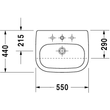 Kép 2/4 - DURAVIT D-Code félig bepíthető mosdó, 55×44 cm
