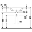 Kép 4/4 - DURAVIT D-Code félig bepíthető mosdó, 55×44 cm