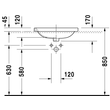 Kép 3/3 - DURAVIT DuraStyle beépíthető mosdó, 56×45,5 cm