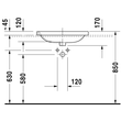 Kép 3/3 - DURAVIT DuraStyle beépíthető mosdó, 62×50 cm
