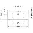 Kép 9/13 - DURAVIT DuraStyle bútorral aláépíthető mosdó, 100×48 cm