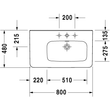 Kép 2/3 - DURAVIT DuraStyle bútorral aláépíthető mosdó, aszimmetrikus, 80×48 cm