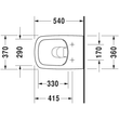 Kép 2/4 - DURAVIT DuraStyle fali WC, mélyöblítésű, Rimless