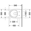 Kép 4/8 - DURAVIT DuraStyle Basic öblítőperem nélküli Rimless fali WC-szett