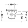 Kép 6/8 - DURAVIT DuraStyle Basic öblítőperem nélküli Rimless fali WC-szett