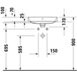 Kép 3/3 - DURAVIT Happy D.2 Plus ráültethető mosdó, 500×400 mm, matt antracit