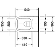 Kép 2/4 - DURAVIT Happy D.2 Rimless fali WC, mélyöblítésű, WonderGliss