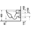 Kép 3/4 - DURAVIT Happy D.2 Rimless fali WC, mélyöblítésű, WonderGliss