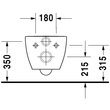Kép 4/4 - DURAVIT Happy D.2 Rimless fali WC, mélyöblítésű, WonderGliss
