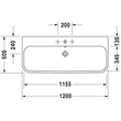 Kép 2/3 - DURAVIT Happy D.2 bútorral aláépíthető mosdó csiszolt, 120×50,5 cm, WonderGliss