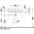 Kép 3/4 - DURAVIT Happy D.2 bútorral aláépíthető mosdó, 65×50,5 cm